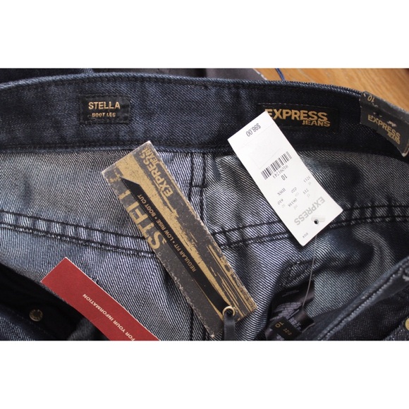 Express NWT Stella Low Rise Bootcut Sequin Embellished Dark Wash Jeans 10 30 - Picture 9 of 9